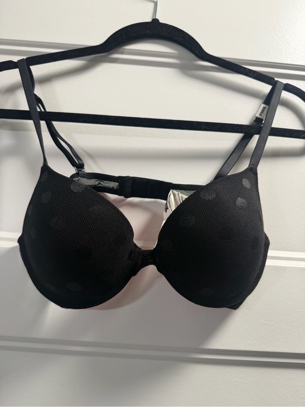 PINK Victoria's Secret Black Polka Dot Padded Bra